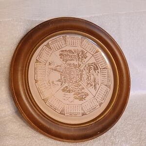 1954 calendar plate plate wall hanger Homer Laughlin